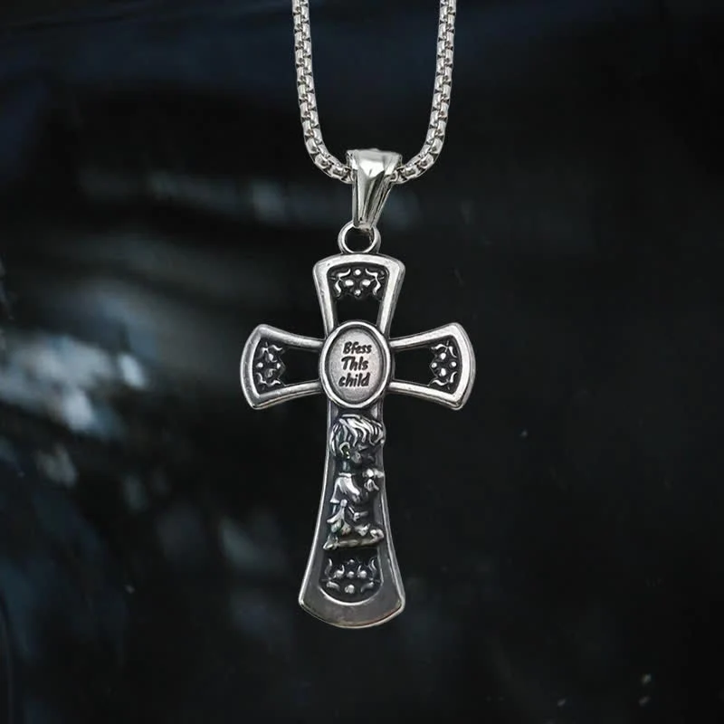 ✝️100% Handmade God Bless This Child Cross Prayer Necklace(𝐉𝐚𝐜𝐤 𝐌𝐢𝐥𝐥𝐞𝐫 𝐇𝐚𝐧𝐝𝐦𝐚𝐝𝐞®)