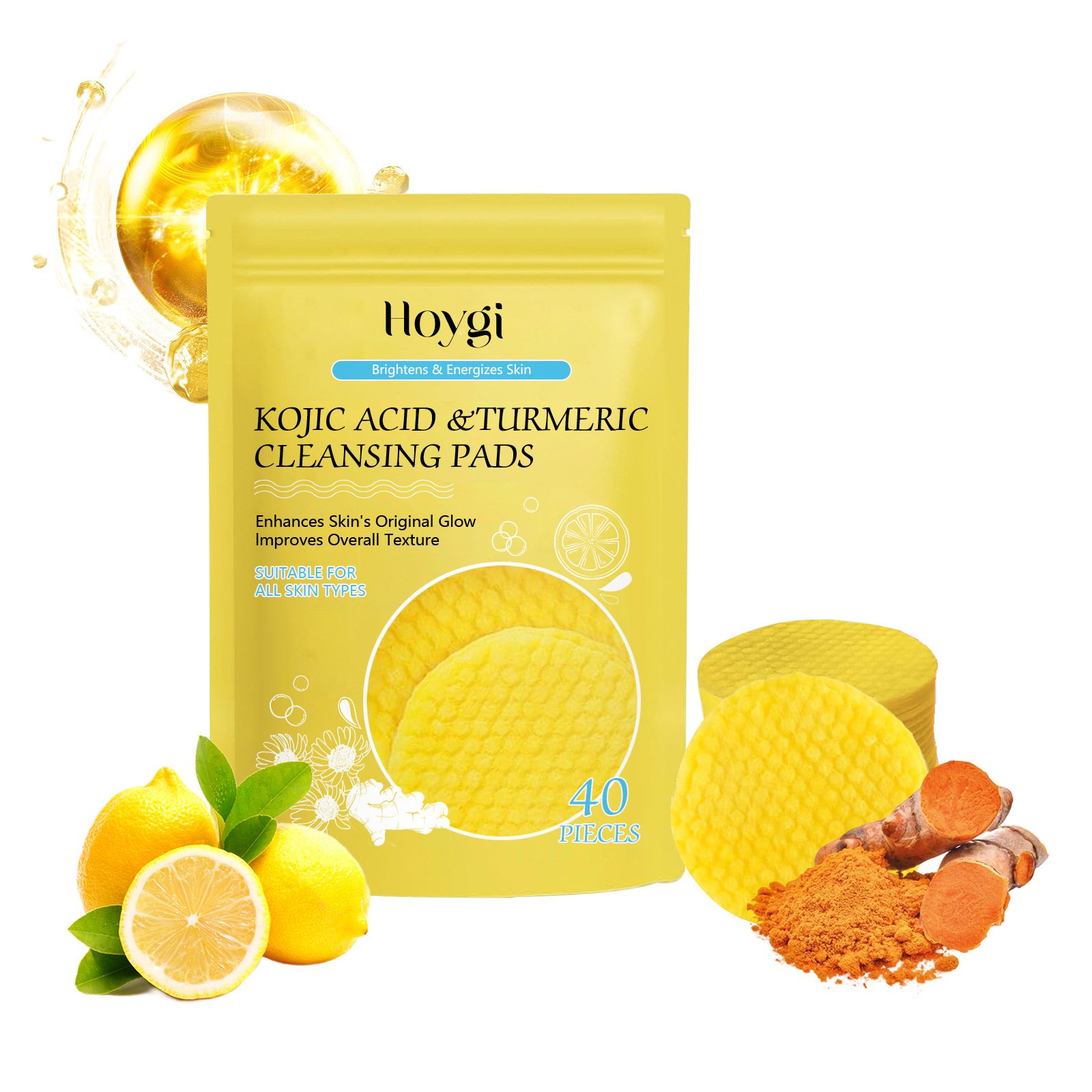 Last Day Promotion 70% OFF - 🔥Turmeric Cleansing Exfoliating Pads Facial Cleansing Skincare⚡Buy 2 Get 1 Free(3 Pcs)