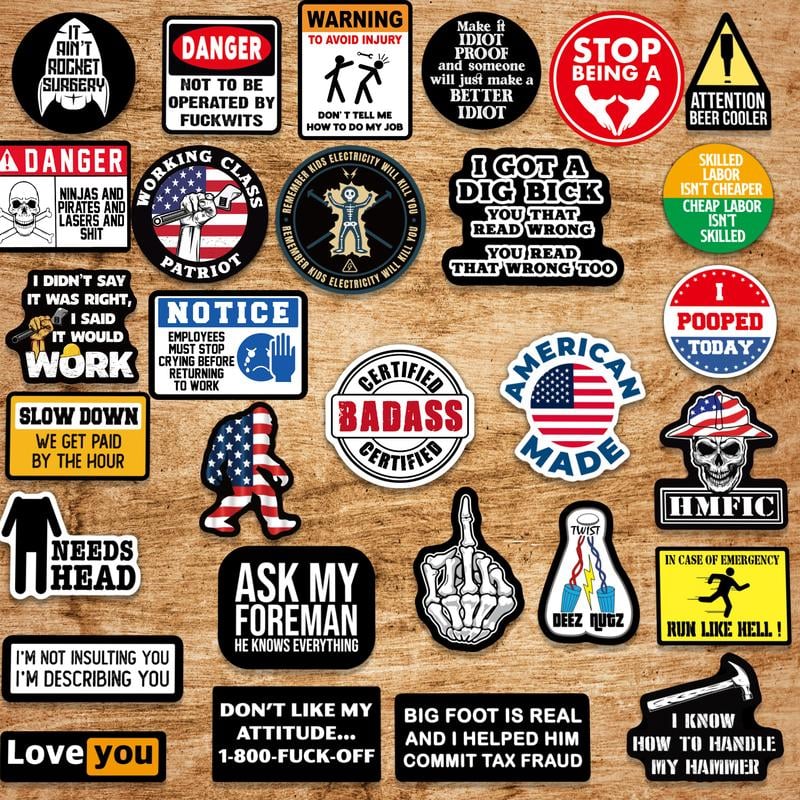 150 PCS Hard Hat Stickers Pack (DIRTY)