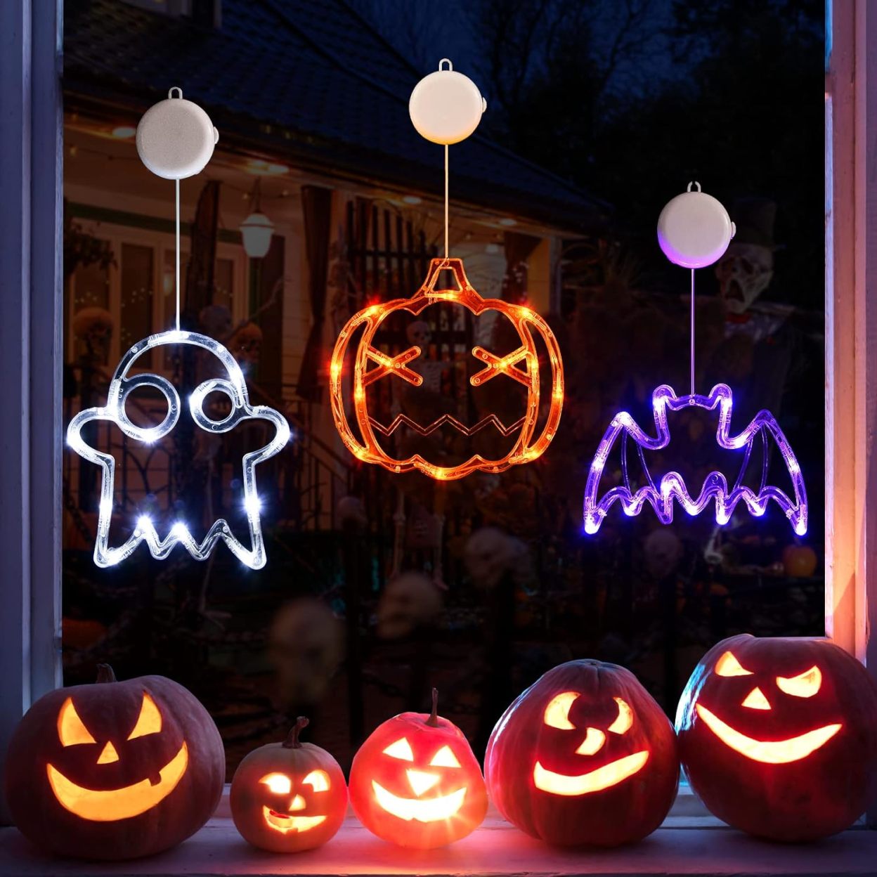 🎃2025 NEU Halloween👻Fensterleuchten mit Saugnapf