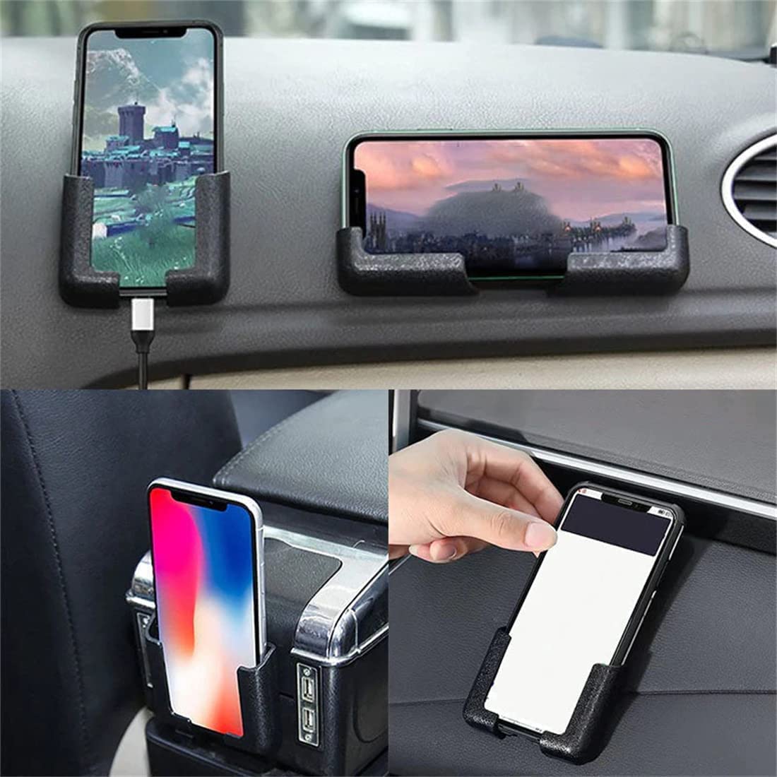 (🔥Last Day Promo - Buy 2 Get 1 Free🔥) Self Adhesive Dashboard Mount Car Phone Holder [2 Pairs]