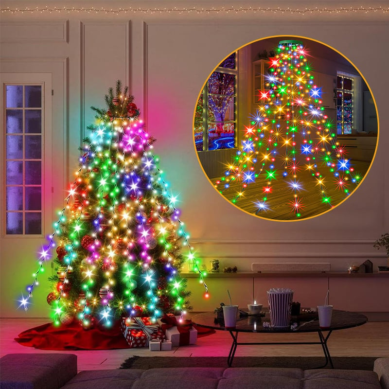 🎄TikTok Christmas Sale - 70% OFF🎄Christmas Tree Waterfall Lights with Ring✨