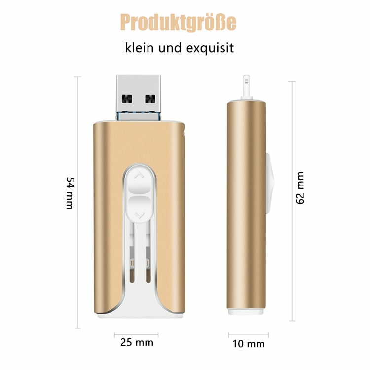 🏆Letzter Tag 49% Rabatt✨32 ~ 1TB Micro USB + 8 Pin + USB 3,0 4 in 1 Handy Computer U-Disk