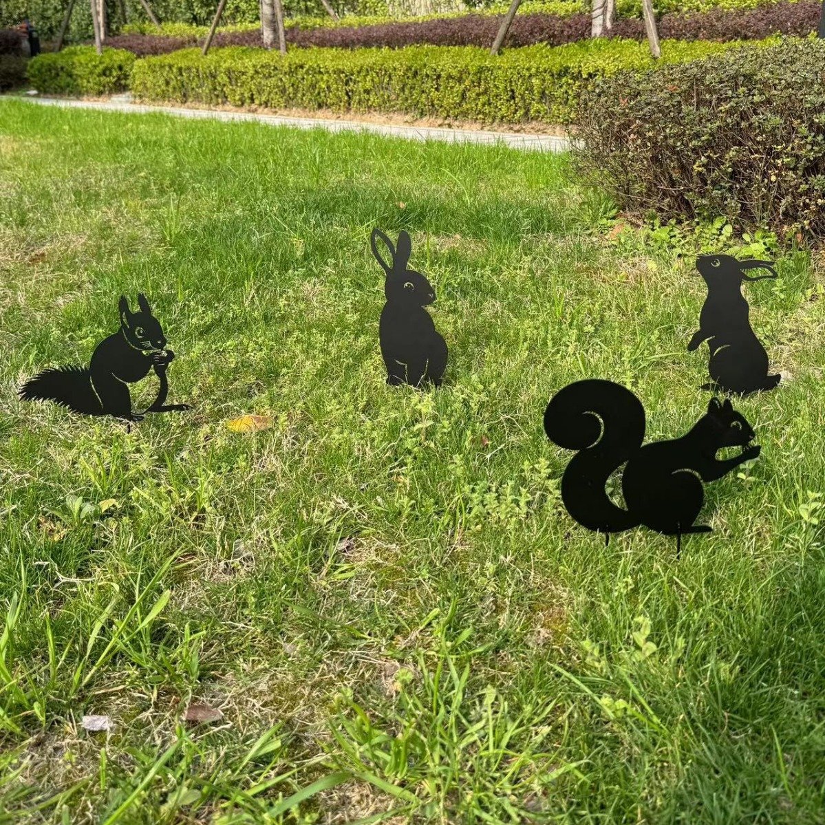 🔥 July 4th Sale – 50% OFF! Rustic Metal Animal Silhouette Garden Decor Set – Wildlife Lawn Ornaments for Outdoor Yard Art