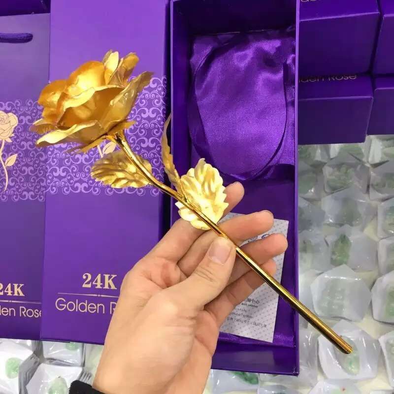24k gold rose, flower gold foil rose gift box, a must-have for dates, proposals, dinners and Valentine's Day, elegant lover