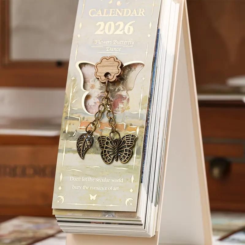 🎁TikTok Last Day Sale - 70% OFF🎉2026 Vintage European Style Oil Painting Flip Calendar🎨