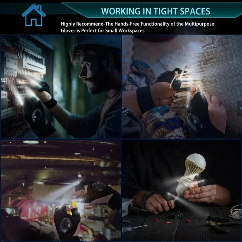 🎁TikTok Last Day Sale - 70% OFF🔥Hands-Free LED Half Finger Gloves