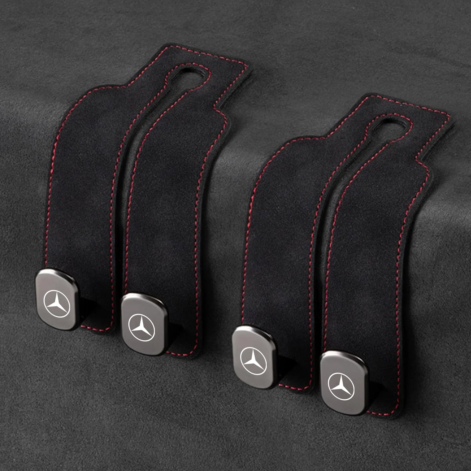TwinHook Leather Car Headrest Hangers