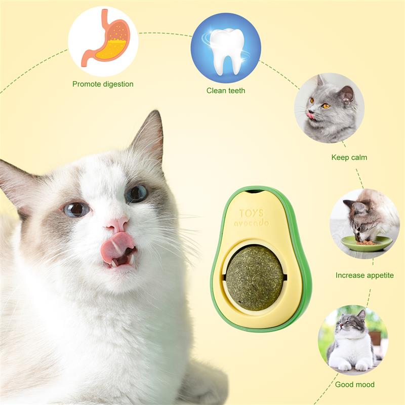 (🌲Early Christmas Sale- 48% OFF) Avocado Catnip Licking Ball Toys for Cats - Buy 4 Get Extra 20% OFF