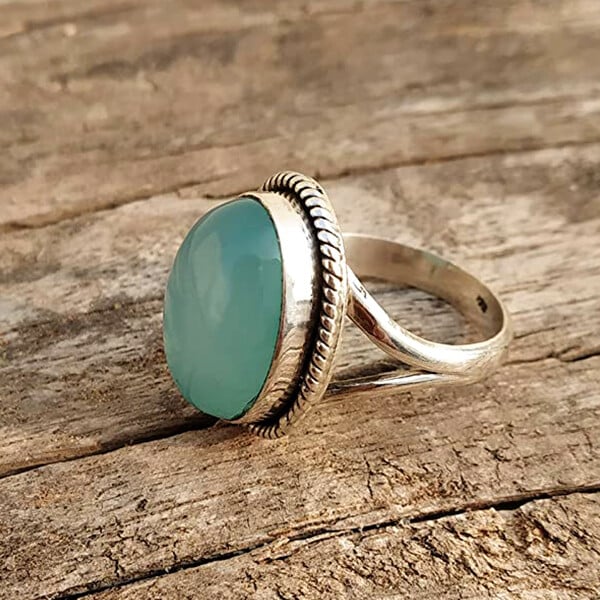 🔥 Last Day Promotion 75% OFF🎁Sterling Silver Aqua Chalcedony Ring