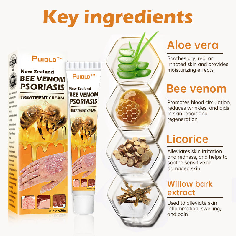 New Zealand Bee Venom Psoriasis Treatment Cream(Suitable for all skin conditions)- BUY 1 GET 1 FREE