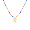 🌈 Letter Beaded Necklace for Women🔤A-Z