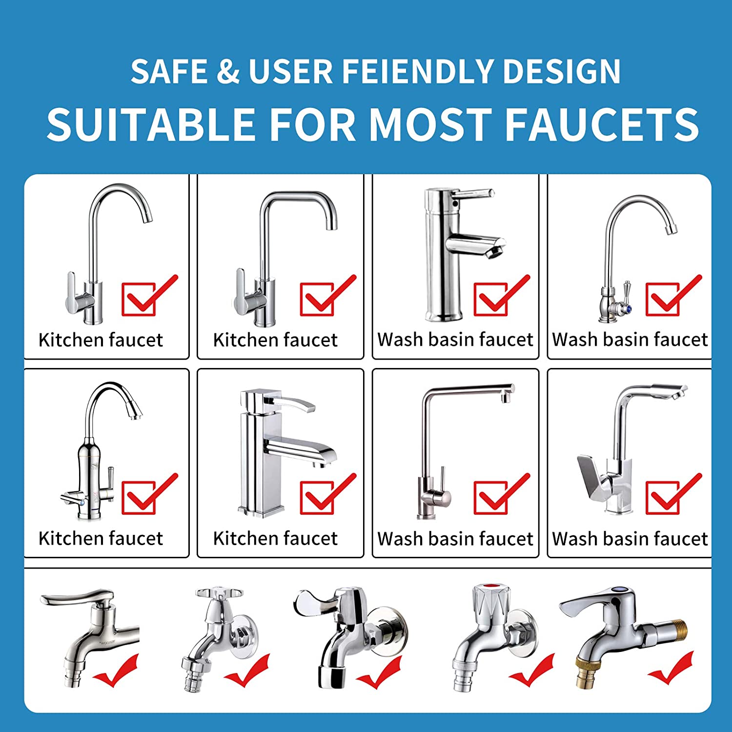 (Buy 2 get 1 free TODAY!) Universal Splash Filter Faucet - Applicable Internal Thread 22-24mm