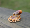 🔥🌊Blown glass orange and blue octopus glass statue octopus glass ocean octopus siren glass octopus statue