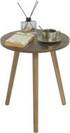 AWASEN Round Side Table, Small End Table for Living Room, Modern Wood Accent Table Coffee Side Table with Wood Legs for Small Space, Easy Assembly, Rustic Brown