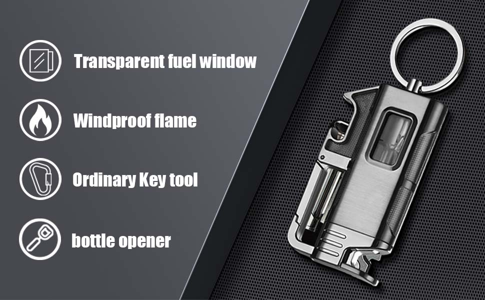 Portable Keychain Lighter-Adjustable Windproof Flame