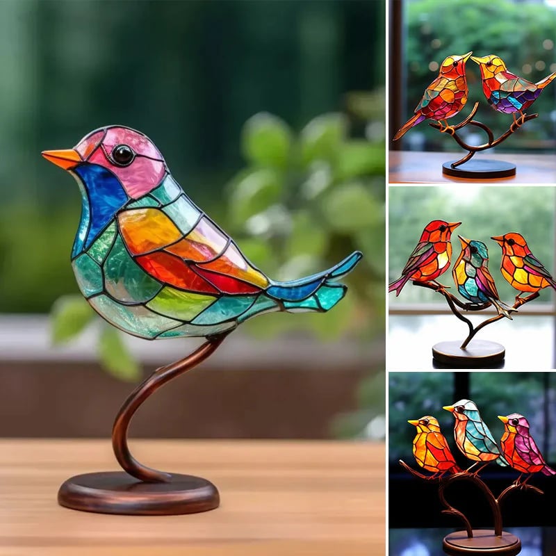 🔥Last Day 50% OFF🎉Birds on Branches Stained Glass Ornaments