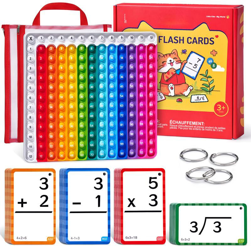 Math Fidget Toy, Math Game with Addition,Subtraction,Multiplication,Division Flash Cards or Time Table