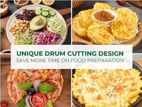 🔥3 in 1 Rotary Cheese Grater Vegetable Slicer