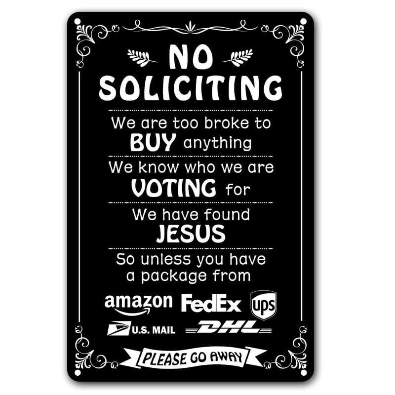 Funny No Soliciting Sign