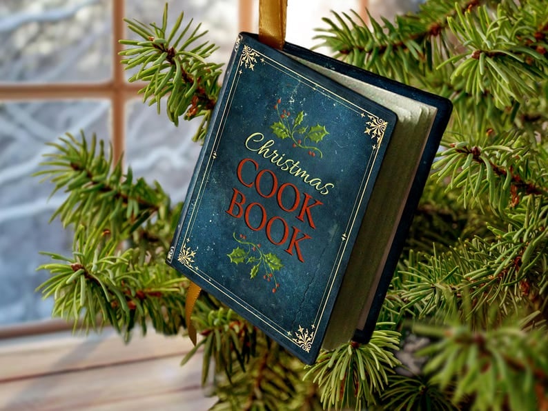 📙Miniature Cook Book Christmas Ornament