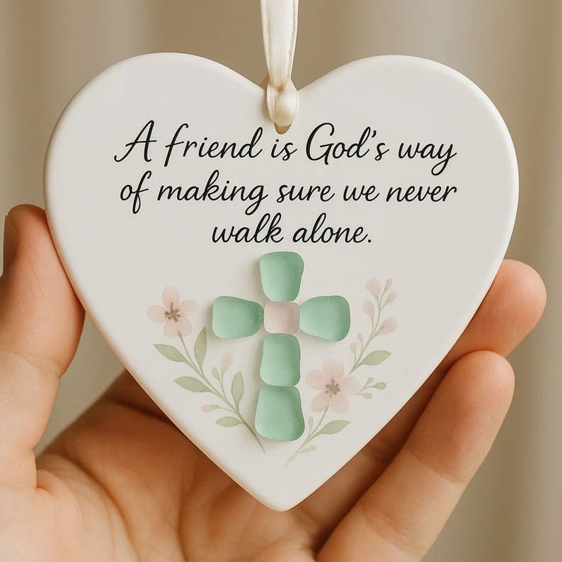 🎄TikTok Christmas Sale -70% OFF✨Heart-Shaped Sea Glass Friendship Decor💝- Shaped by Nature & Crafted by Hand