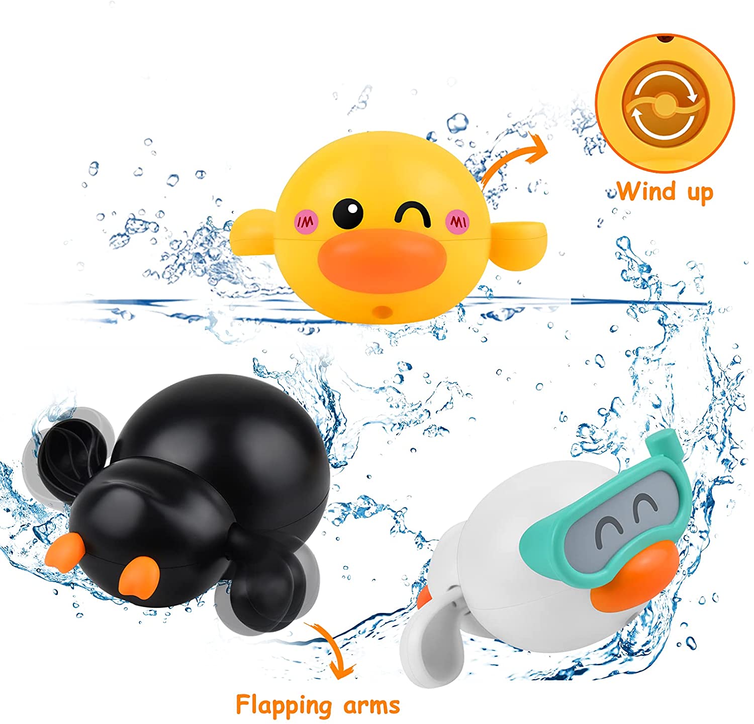 (🌲Early Christmas Sale- SAVE 48% OFF) Baby Bath Toys Floating Ducks Set of 3 (buy 2 get 1 free now)