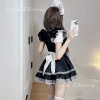 Cute Kitty Maid Apron Dress Set - Black/Pink Cosplay Costume PPF0347