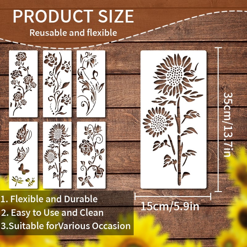 🏡Last Day 50% OFF -Garden Fence Large Flower Stencils🌻DIY Decoration