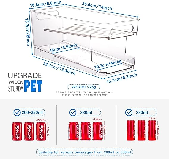 Fridge Box Rolling Shelf Dispenser