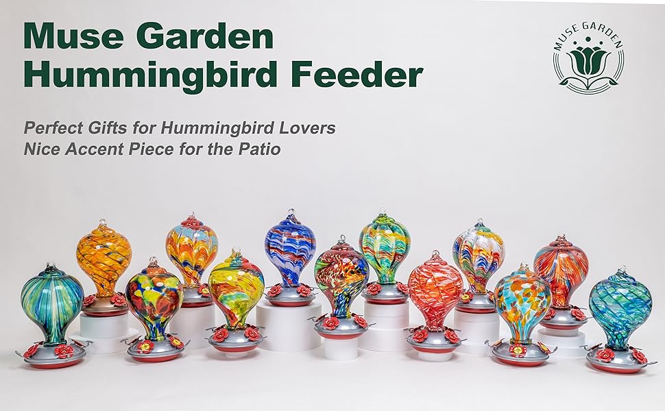 🎁2023-Christmas Hot Sale🎁Blown Glass Hummingbird Feeder-Buy 2 Free Shipping