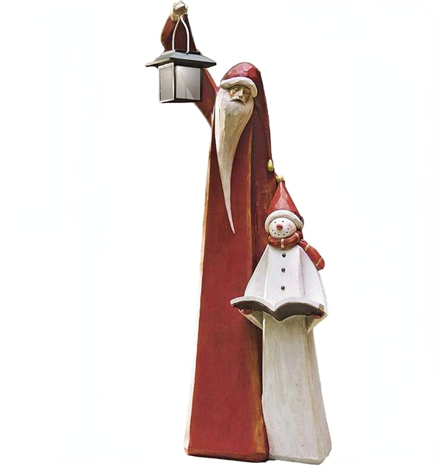 🔥Christmas Pre-Sale 50% OFF-🎄Santa and Snowman Sculpture with Solar Lantern