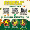 🍂3-in-1 Ergonomic Pickup Rake - Easy Leaf & Grass Grabber Without Bending Over