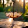 Umbrella Shaped Bird Feeder, Metal Garden Decoration for Hummingbirds, Bees, Butterfly