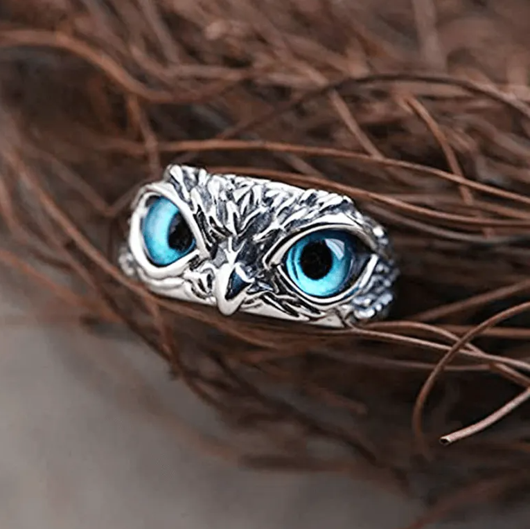 🔥LAST DAY 70% OFF🔥925 Sterling Silver Demon Eye Owl Ring Adjustable