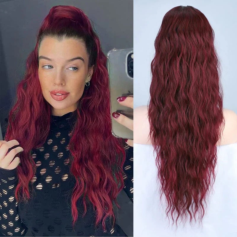 🎁Letzter Tag 49 % Rabatt🔥76cm gewellte, krauses Haarverlängerung mit Pferdeschwanz