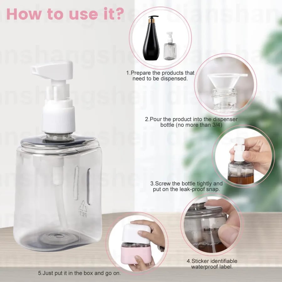 🔥Last Day Promotion - 50% OFF🎁Mini Shampoo Dispenser Portable Travel Bottle Set