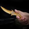 🐉 Dragon Folding Pocket Knife – Titanium-Plated Handle & Razor-Sharp Blade