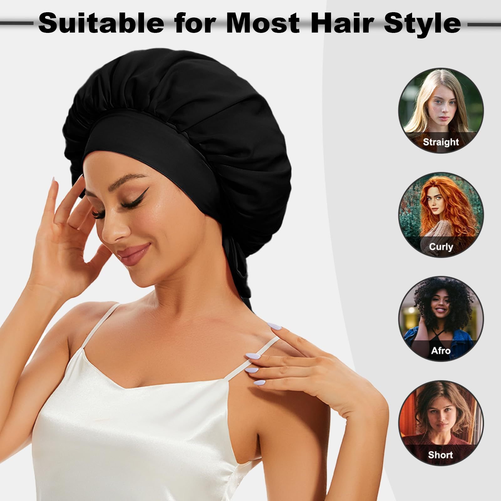 🔥Last Day Promotion 50% OFF🔥Double Layered Satin Night Caps Hair Care Bonnet