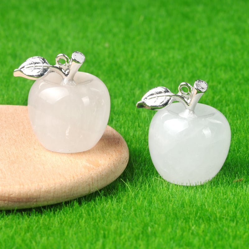 Natural Crystal Jade Colorful Apple Small Ornament