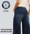 Damen Hochtaillierte, Gewaschene, Weite Baggy-Strickjeans mit Stretch und Mehreren Taschen – Bequeme Freizeit-Denim💥Kostenloser Versand