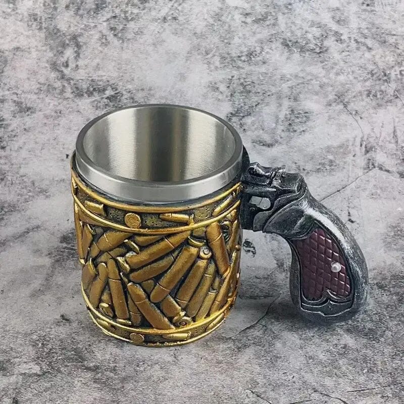 (🔥Last Day Promotion - 50% OFF)Stainless Steel Bullet Pattern Beer Mug