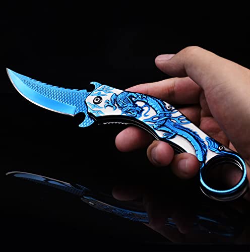 🐉 Dragon Folding Pocket Knife – Titanium-Plated Handle & Razor-Sharp Blade