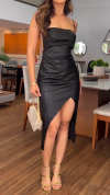 Women's Tube Top Suspenders Hollow Slit Temperament Dress