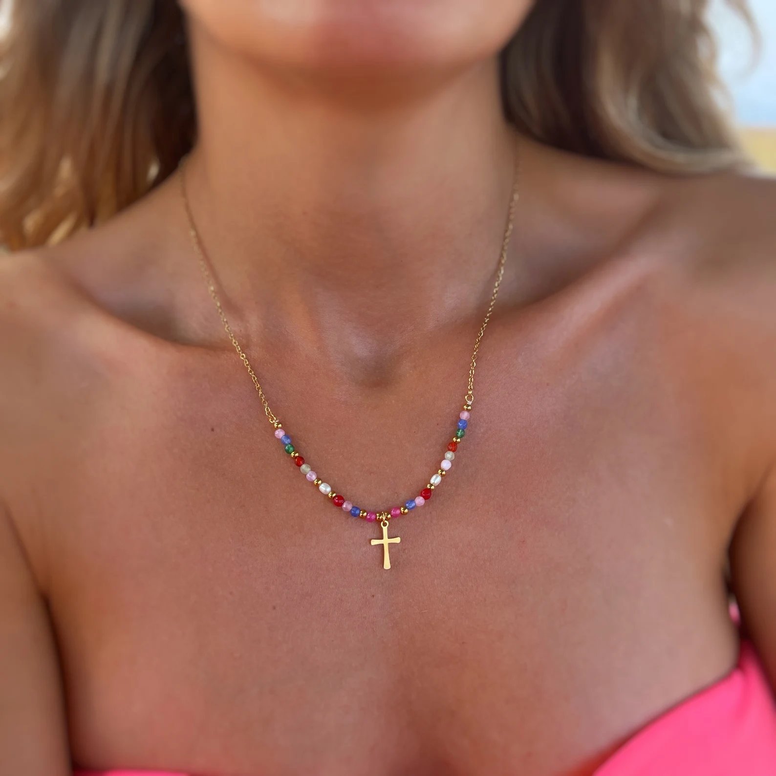 🔥 Letzter Tag Aktion: 49 % Rabatt 📿Perlenkreuz-Halskette – Das beste Geschenk🎁
