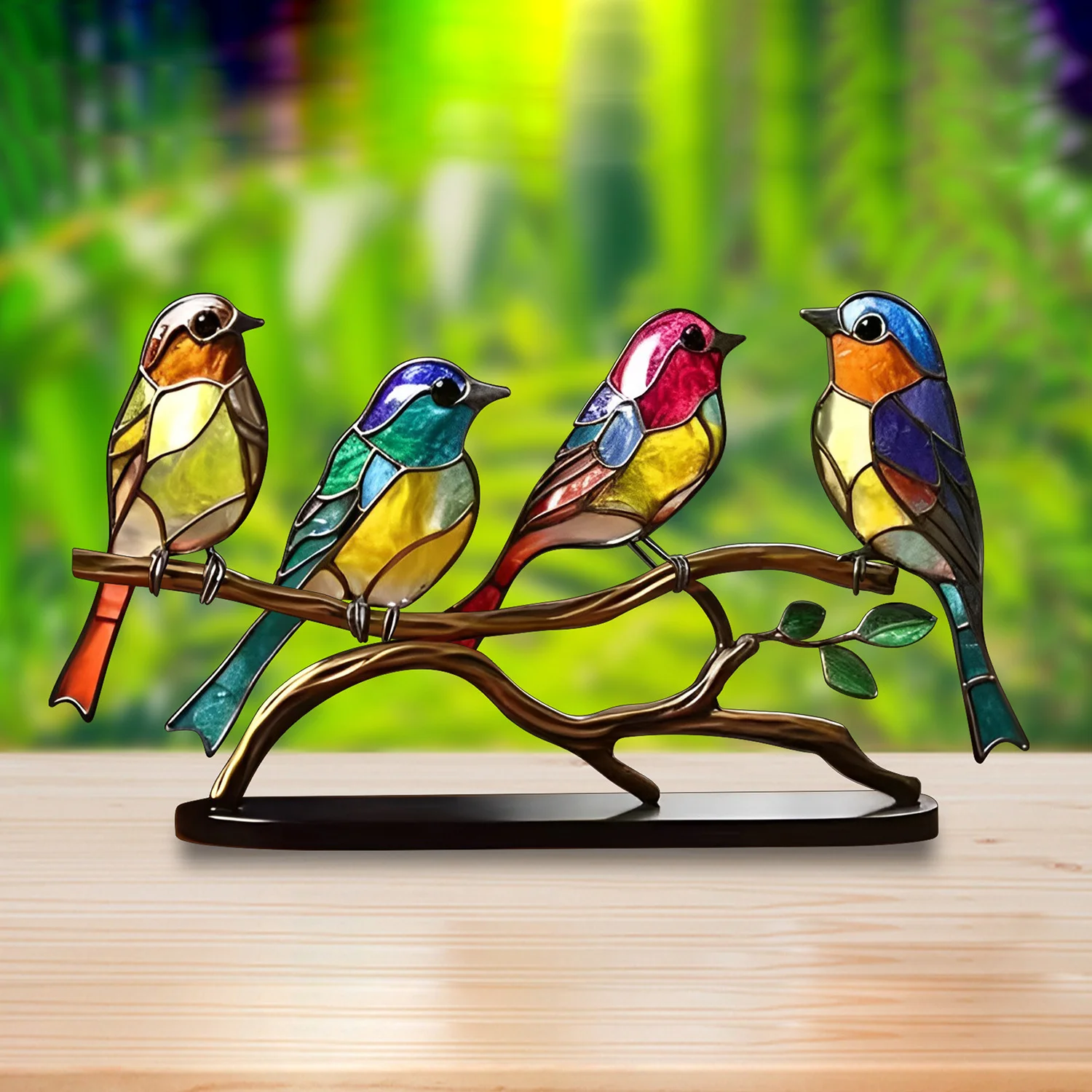 🎖️July 4th Flash Sale: 50% OFF Sitewide! 💕 <strong>Handmade</strong>🌈Colorful Birds on Branch Desktop Ornaments, Buy 2 Save 10%