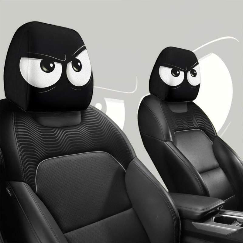 Last Day Promotion 70% OFF - 😆Funny Cartoon Car Headrest Covers – 2PCS Universal Fit 🚗