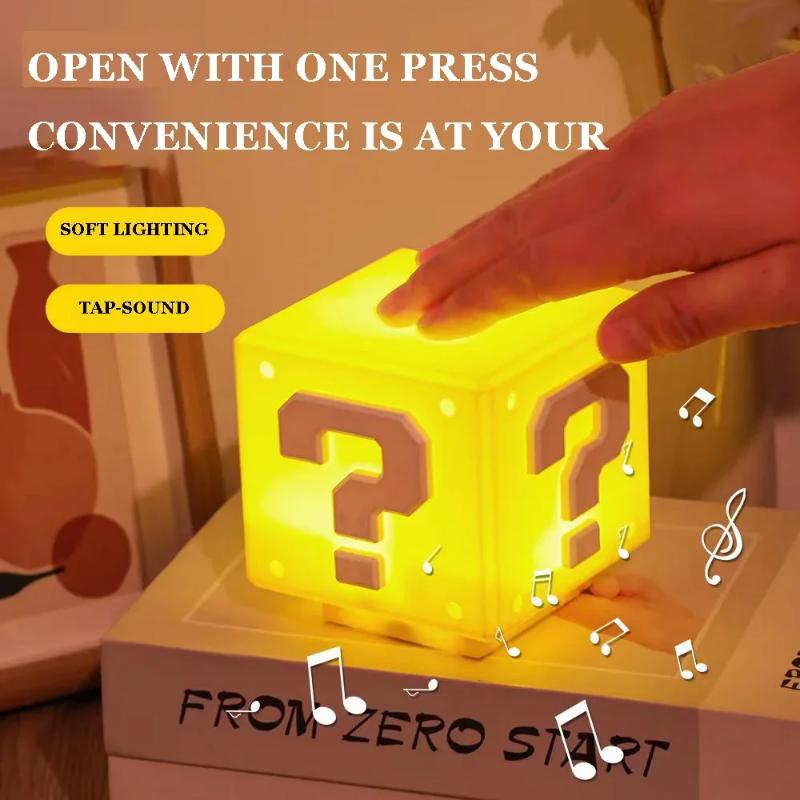 💖Last Day Sale 49% Off-🔥Mario Bros.Charging Question Mark Night Light💡 With Game's Gold Coin Sound