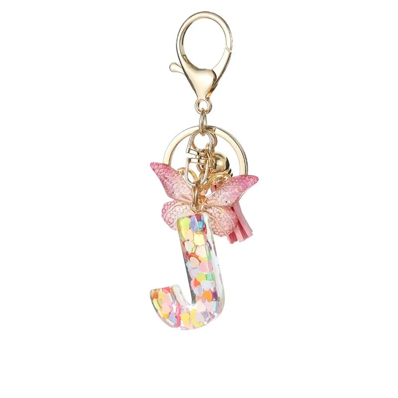 🔥Last Day 50% OFF - Butterfly Letter Keychain Tassel Design Vibrant Durable Lightweight Gift