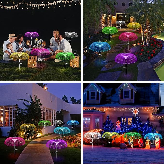 Solar-Powered LED Garden Fiber Optic Lights